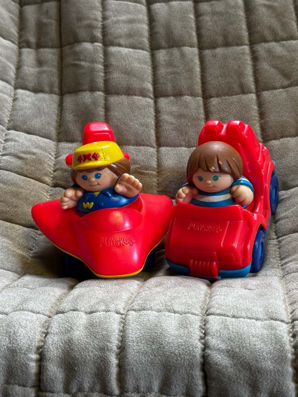 Vintage 1990 Playskool Weeble Wobbles Racing Cars with Figures Lot